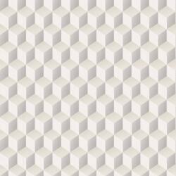  Casadeco Perception RYTHM 86471313 Kubizmus és Elegancia Geometrikus háromdimenziós minta fehér bézs szürkésbézs tapéta (86471313)