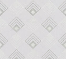  As-Creation New Life 37682-4 Geometrikus grafikus designminta halvány szürke fehér ezüstszürke fémesen fénylő mintafelület tapéta (37682-4)