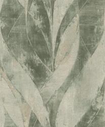  Rasch Concrete 520057 Natur Összefonódó grafikai (levél) minta extravagáns struktúra zöld árnyalatok szürke matt arany finom csillogás tapéta (5200257)