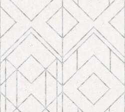  As-Creation Metropolitan Stories II, 37869-1 Geometrikus Grafikus Design fehér szürke ezüst fémes hatás tapéta (37869-1)