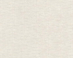 Sávokba rendezett ötletes grafikai vonalminta krémszürke és szürke tónus ezüst fényes mintafelület tapéta (38597-2)
