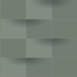  Casadeco Perception BLOCKS 86537407 Geometrikus Térhatású téglalapok vonalak és textúrák egyensúlya zöld és szürkészöld árnyalatok tapéta (86537407)