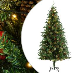 vidaXL Brad cu led-uri conuri 225 cm verde (3094558)