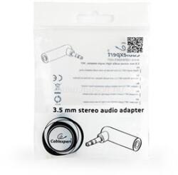 Gembird Jack stereo 3, 5mm M/F adapter fekete 90° (A-3.5M-3.5FL) (A-3.5M-3.5FL)