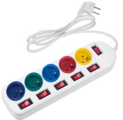 Maclean 5 Plug 1,5 m Switch (MCE204M/W)