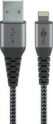 Goobay cable Lightning textile grey / silver 1, 0m - 49268 (49268) - vexio