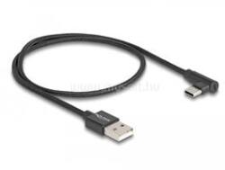 Delock USB 2.0 kábel A-típusú csatlakozódugó - USB Type-C csatlakozódugó, ívelt, 0, 5 m, fekete (DL80029) (DL80029)