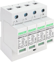 Tracon AC típusú T1+T2 túlfeszültség levezető, cserélhető betéttel ESPD1+2-12.5-4P (ESPD1+2-12.5-4P)