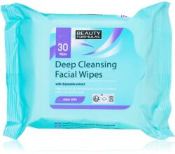 Beauty Formulas Clear Skin Deep Cleansing nedves tisztító törlőkendők zsíros és problémás bőrre 30 db