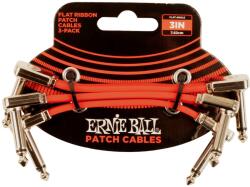 Ernie Ball 3" Flat Ribbon Patch Cable Red 3-Pack