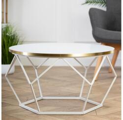 HowHomely Kávésasztal DIAMOND 40x70 cm arany/fehér DD0509 (DD0509)