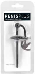 You2Toys - Penisplug - szilikon makkgyűrű üreges dilátorrall (fekete) - vagyaim