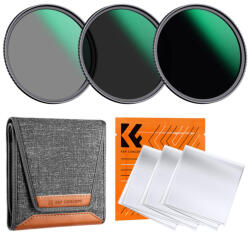 K&F Concept Professzionális ND szűrő szett 52mm (ND8+ND64+ND1000) + szűrőtartó tok + 3db törlőkendő (KF-2042V1)