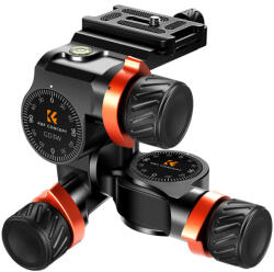 K&F Concept GD3W állvány gömbfej, preciziós beáll, 6kg teherbírás, vízmérték, arca swiss, 3/8"-1/4" (KF-31-047)