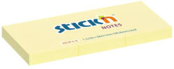 STICK N Öntapadó jegyzettömb, 38x51 mm, 3x100 lap, STICK N, pasztellsárga (SN21003)