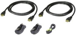 ATEN 2L-7D02UHX5 USB HDMI Dual Display Secure KVM Cable Kit 1, 8m Black (2L-7D02UHX5)