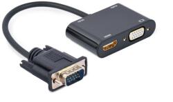 Gembird A-VGA-HDMI-02 VGA to HDMI + VGA adapter cable 0, 15m Black (A-VGA-HDMI-02) - pcland