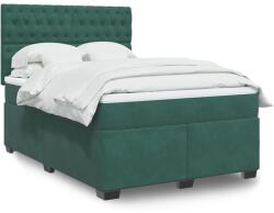 vidaXL sötétzöld bársony rugós ágy matraccal 160x200 cm (3290963)
