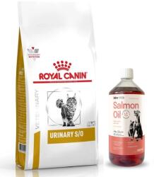 Royal Canin Veterinary ROYAL CANIN Urinary S/O 7kg + Lab-V Salmon Oil 100% Minden korú kutyáknak és macskáknak 1000 ml Hidegen sajtolt 1000 ml