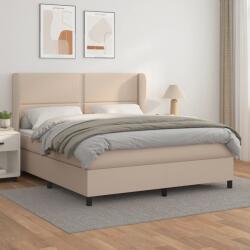 vidaXL cappuccino színű műbőr rugós ágy matraccal 180 x 200 cm (3128990) - vidaxl