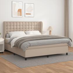 vidaXL cappuccino színű műbőr rugós ágy matraccal 180 x 200 cm (3129050)