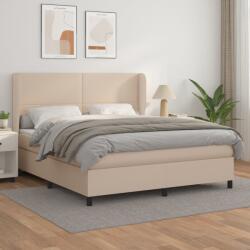 vidaXL cappuccino színű műbőr rugós ágy matraccal 180 x 200 cm (3128930)