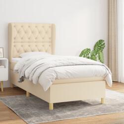 vidaXL krémszínű szövet rugós ágy matraccal 80 x 200 cm (3128722)