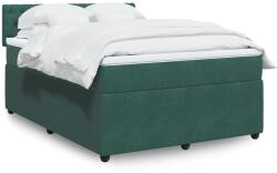 vidaXL sötétzöld bársony rugós ágy matraccal 160x200 cm (3290091)