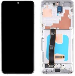 Samsung GH82-22271A Gyári Samsung Galaxy S20 Ultra fehér OLED kijelző érintővel kerettel előlap kamerával (GH82-22271A)