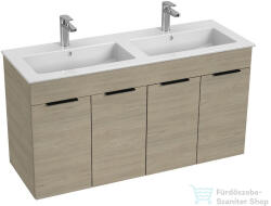 Jika Cube 120 cm-es dupla mosdó és 4 ajtós alsószekrény kombináció, kőris H4536611765141 (H4536611765141)