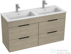 Jika Cube 120 cm-es dupla mosdó és 4 fiókos alsószekrény kombináció, kőris H4536621765141 (H4536621765141)