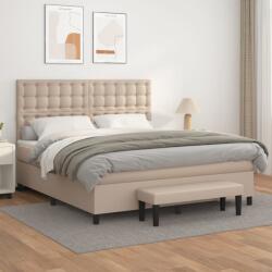vidaXL cappuccino színű műbőr rugós ágy matraccal 180 x 200 cm (3137682)
