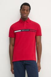 Tommy Hilfiger poló piros, férfi, nyomott mintás, MW0MW38130 - piros XL