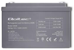 Qoltec Zárt savas akkumulátor AGM 12 V 100 Ah. 53038. Qoltec (53038)