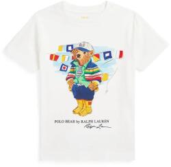 Ralph Lauren gyerek pamut póló fehér, nyomott mintás, 322958332001 - fehér 102-108