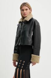 Nanushka rövid kabát JEMMA női, fekete, átmeneti, oversize, NW24FWOW38170 - fekete S
