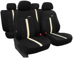 Pok-Ter Set Huse Scaune Auto pentru Ford Focus - Pok-Ter GTR, Piele Ecologica, Negru - Bej, 9 piese