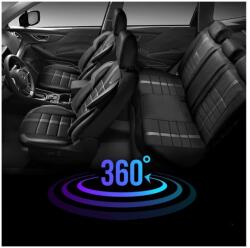 Panda Set Huse Scaune Auto pentru Volvo XC70 - Panda Uludag, material textil cu piele ecologica, cu fermoare pentru bancheta rabatabila, negru cu gri, 11 piese