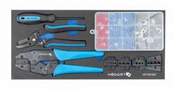 Högert Technik Krimpelő fogó készlet 158 db, 5db cserélhető szerszámmal, EVA (HT7G161) (HT7G161)