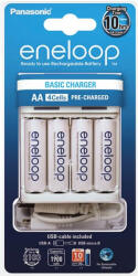 Panasonic eneloop K-KJ61MCC40USB BQ-CC61E elem töltő+BK3MCCE 4db 1900mAh AA tölthető mikró elem (eneloop-KKJ61MCC40USB)