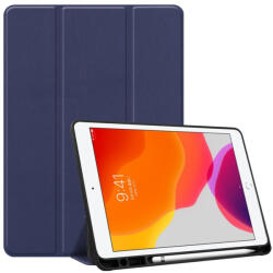 Apple iPad Air 13 (2024 / 2025), mappa tok, érintőceruza tartó, érintőceruza nélkül, Smart Case, Wooze Trifold Pencil Holder, sötétkék - tok-shop