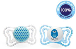 CHICCO Physio Light szilikon fiú cumi - pöttyös/pingvin 2 db, 2-6 m+ - vitalcafe