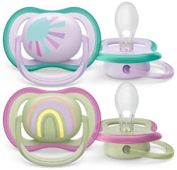 Philips SCF085/59 Játszócumi Ultra air mentás 0-6hó lányos (szivárvány), 2db (SCF085/59) - vitalcafe