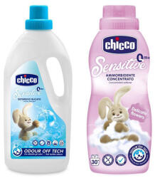 Chicco Gyermek mosószer Sensitive 1, 5 l + Öblítőszer koncentrátum Virág ölelés 750 ml - vitalcafe