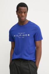 Tommy Hilfiger pamut póló férfi, nyomott mintás, MW0MW37448 - kék L