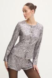 Never Fully Dressed ing Gunmetal Alexa Sequin Cardigan női, ezüst, regular, NFDTO1583 - ezüst L