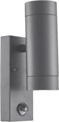 Spgu10ipfs2a Tracon SPGU10IPFS2A Oldalfali spot lámpatest mozgásérzékelővel, kültéri, antracit 100-240VAC, 50Hz, 2xGU10, max35W, 10s-4min, max 8m, 3-2000lx, IP44 (SPGU10IPFS2A)