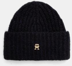 Tommy Hilfiger sapka gyapjú keverékből vastag, sötétkék, AW0AW16849 - sötétkék Univerzális méret