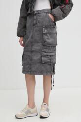 Alpha Industries pamut szoknya szürke, midi, egyenes, 148068 - szürke L