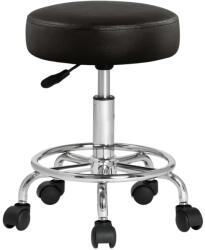 Casaria OXANA lábtartós görgős puff, Ø35cm, fekete Casaria